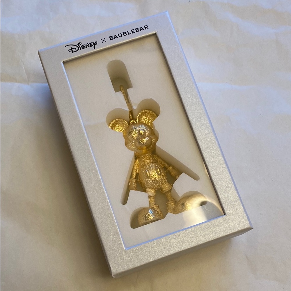 Disney x BaubleBar Gold Mickey Mouse Ornament. New with box.